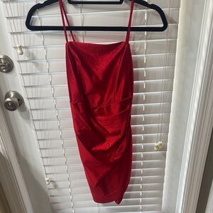 Honey and Rosie Red Bodycon Mini Dress Spaghetti Strap